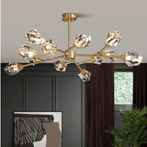 Đèn chùm phòng khách bằng đồng  hiện đại D9902-15